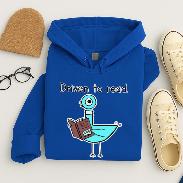 Driven To Read Pigeon Library Reading Books Reader Hoodie