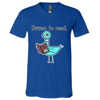 Driven To Read Pigeon Library Reading Books Reader V-Neck T-Shirt