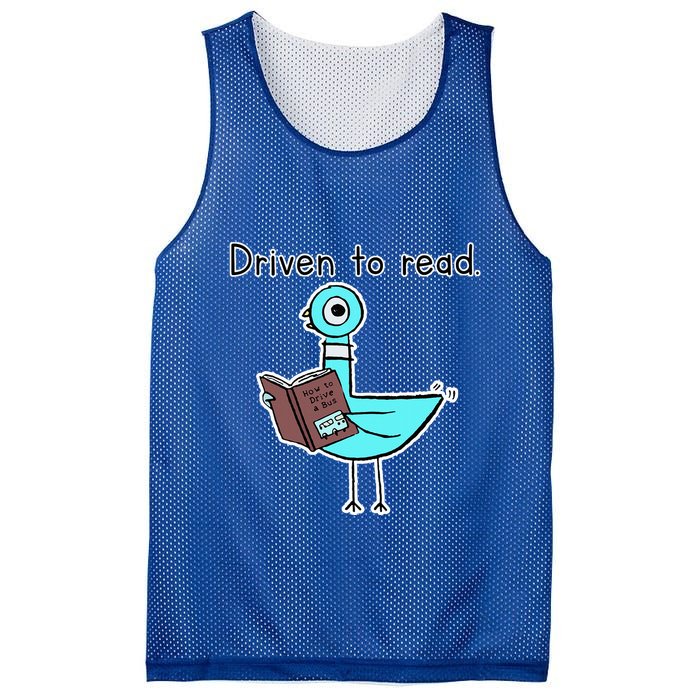 Driven To Read Pigeon Library Reading Books Reader Mesh Reversible Basketball Jersey Tank