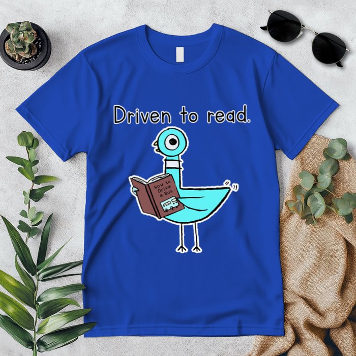 Driven To Read Pigeon Library Reading Books Reader Premium T-Shirt