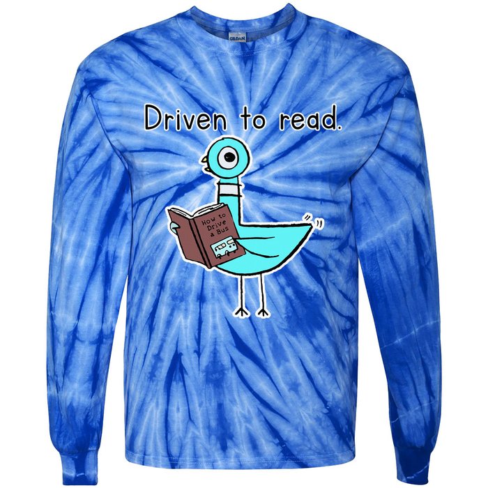 Driven To Read Pigeon Library Reading Books Reader Tie-Dye Long Sleeve Shirt
