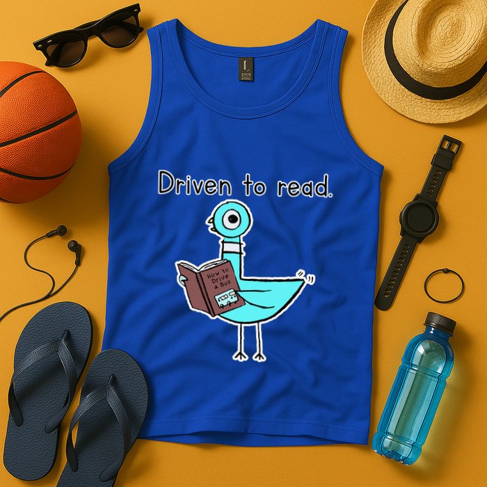 Driven To Read Pigeon Library Reading Books Reader Tank Top