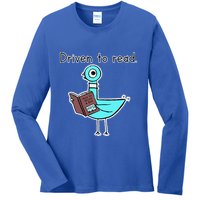 Driven To Read Pigeon Library Reading Books Reader Ladies Long Sleeve Shirt