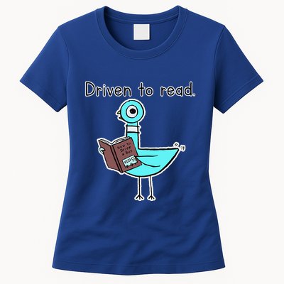 Driven To Read Pigeon Library Reading Books Reader Womens T-Shirt