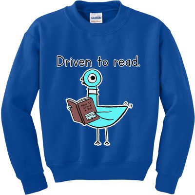 Driven To Read Pigeon Library Reading Books Reader Kids Sweatshirt