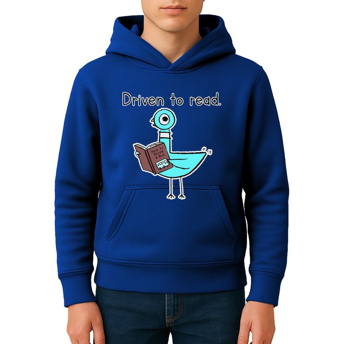 Driven To Read Pigeon Library Reading Books Reader Kids Hoodie