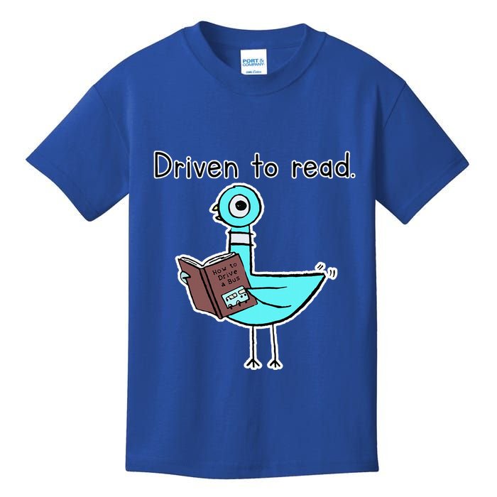 Driven To Read Pigeon Library Reading Books Reader Kids T-Shirt