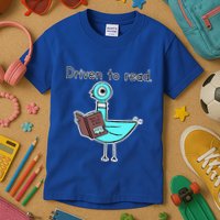 Driven To Read Pigeon Library Reading Books Reader Kids T-Shirt