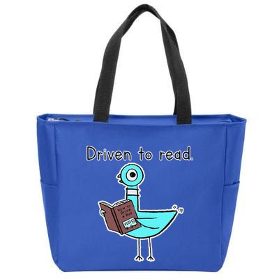 Driven To Read Pigeon Library Reading Books Reader Zip Tote Bag