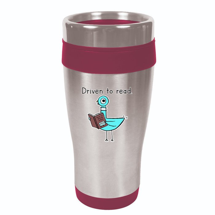 Driven To Read Pigeon Library Reading Books Reader 16oz Travel Tumbler