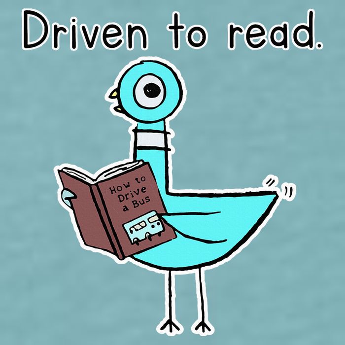 Driven To Read Pigeon Library Reading Books Reader Sueded Cloud Jersey T-Shirt