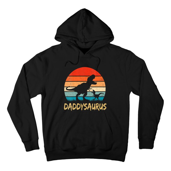 Daddysaurus T Rex Dinosaur Daddy Saurus Family Matching Vneck Hoodie