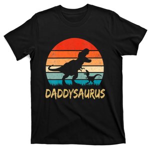 Daddysaurus T Rex Dinosaur Daddy Saurus Family Matching Vneck T-Shirt