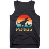 Daddysaurus T Rex Dinosaur Daddy Saurus Family Matching Vneck Tank Top