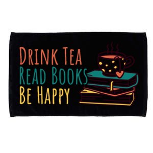 Drink Tea Read Books Be Happy Microfiber Hand Towel