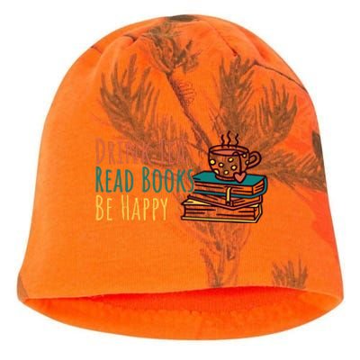 Drink Tea Read Books Be Happy Kati - Camo Knit Beanie