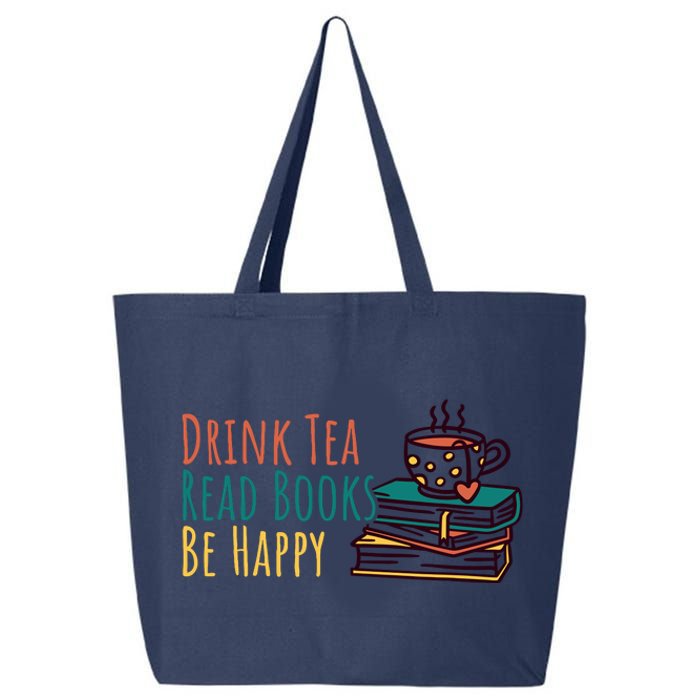 Drink Tea Read Books Be Happy 25L Jumbo Tote