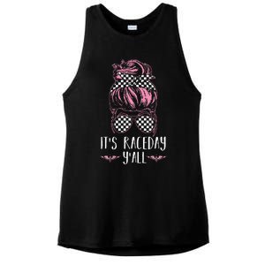 Dirt Track Racing Race ItS Race Day YAll Car Racing Ladies PosiCharge Tri-Blend Wicking Tank