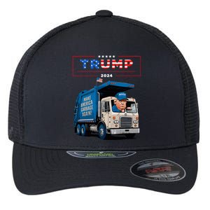 Donald Trump Rides In Garbage Truck Garbage For Trump Flexfit Unipanel Trucker Cap