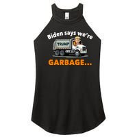 Donald Trump Rides A Garbage Truck Women's Perfect Tri Rocker Tank