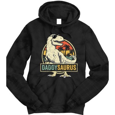 Daddysaurus T Rex Dinosaur Daddy Saurus Fathers Day Gift Dad Tie Dye Hoodie