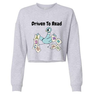 Driven To Read Pigeon Library Reading Books Reader Cropped Pullover Crew