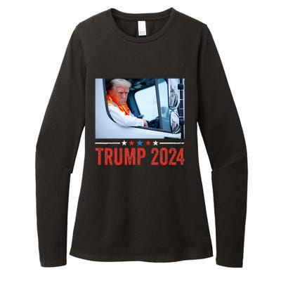 Donald Trump Rides In Garbage Truck Womens CVC Long Sleeve Shirt