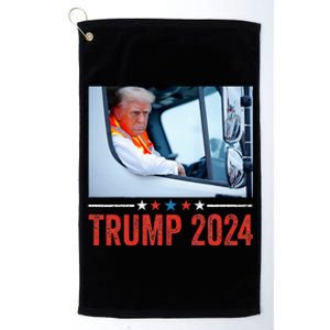 Donald Trump Rides In Garbage Truck Platinum Collection Golf Towel