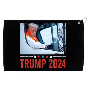 Donald Trump Rides In Garbage Truck Grommeted Golf Towel