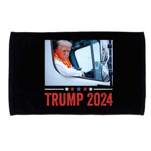 Donald Trump Rides In Garbage Truck Microfiber Hand Towel