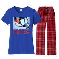 Donald Trump Rides In Garbage Truck Women's Flannel Pajama Set