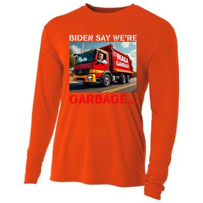 Donald Trump Rides In Garbage Truck Cooling Performance Long Sleeve Crew