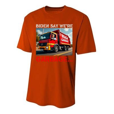 Donald Trump Rides In Garbage Truck Performance Sprint T-Shirt