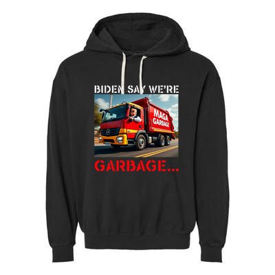 Donald Trump Rides In Garbage Truck Garment-Dyed Fleece Hoodie