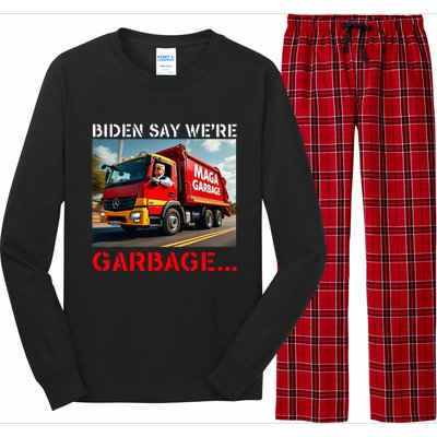 Donald Trump Rides In Garbage Truck Long Sleeve Pajama Set