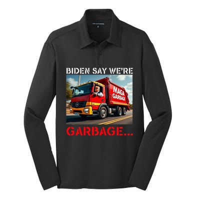 Donald Trump Rides In Garbage Truck Silk Touch Performance Long Sleeve Polo