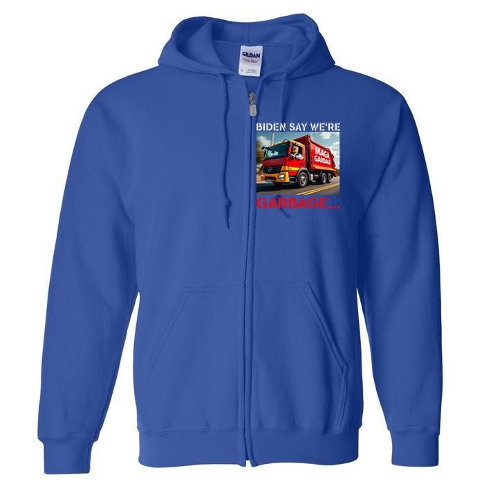 Donald Trump Rides In Garbage Truck Full Zip Hoodie