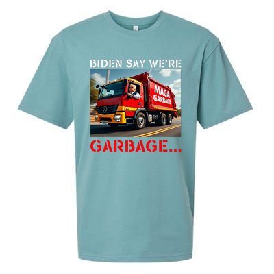 Donald Trump Rides In Garbage Truck Sueded Cloud Jersey T-Shirt