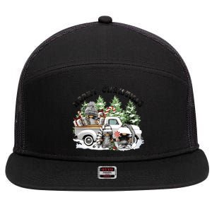 Dtf Transfers Ready To Press Merry Christmas 7 Panel Mesh Trucker Snapback Hat