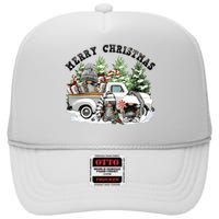 Dtf Transfers Ready To Press Merry Christmas High Crown Mesh Back Trucker Hat