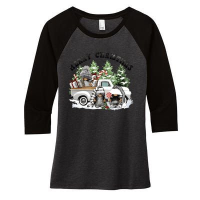 Dtf Transfers Ready To Press Merry Christmas Women's Tri-Blend 3/4-Sleeve Raglan Shirt