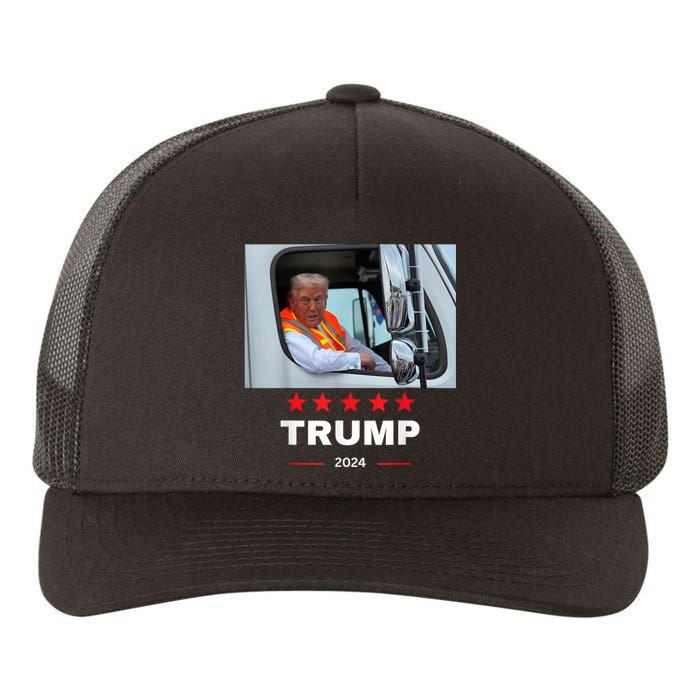 Donald Trump Rides In Garbage Truck Yupoong Adult 5-Panel Trucker Hat