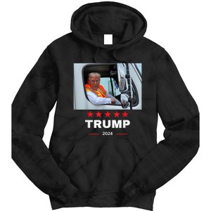 Donald Trump Rides In Garbage Truck Tie Dye Hoodie