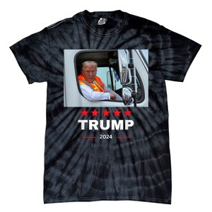 Donald Trump Rides In Garbage Truck Tie-Dye T-Shirt