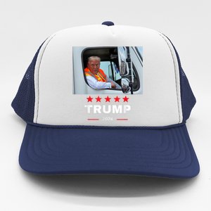 Donald Trump Rides In Garbage Truck Trucker Hat