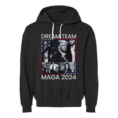 Dream Team Republican Trump Vance 2024 Garment-Dyed Fleece Hoodie