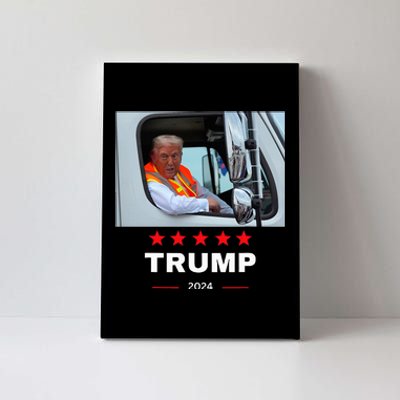 Donald Trump Rides In Garbage Truck Canvas