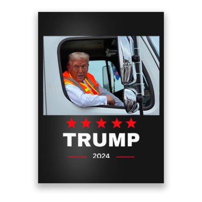 Donald Trump Rides In Garbage Truck Poster