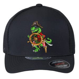 Dinosaur T Rex Pirate Hat Jolly Roger Halloween Skull Flexfit Unipanel Trucker Cap