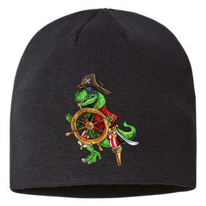 Dinosaur T Rex Pirate Hat Jolly Roger Halloween Skull Sustainable Beanie